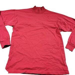 Vintage Thatcher & Cross Rugby Shirt Mens Large Red USA Mock Neck Long Sleeve
